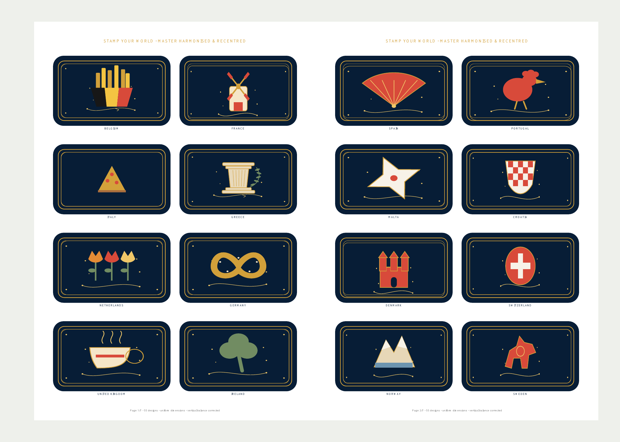 Stamp Your World sticker collection — two-page preview